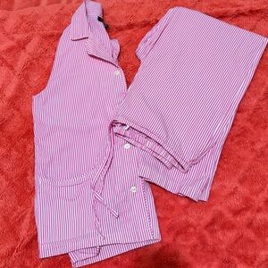 Ralph Lauren Pink and White Striped Shirt